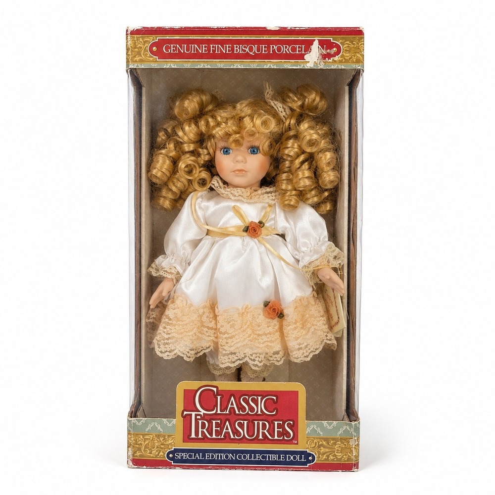 Classic Treasures Porcelain Doll Special Edition Blonde Blue Eyes NIB Vintage